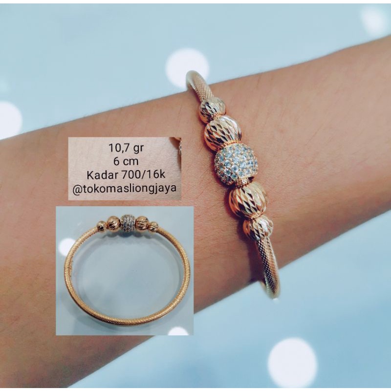 Gelang Bangle Candy Emas Kadar 700/16k