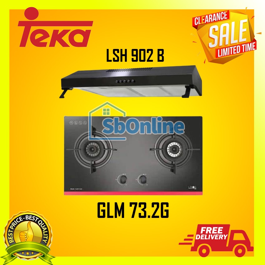 Paket Kompor Tanam Teka Kompor GLM 73.2G dan Cooker Hood  LSH 902 B