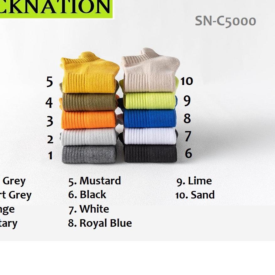 ✫ Socknation C5000 Kaos Kaki Jumbo Pria Kaus Kaki Olahraga Pendek Tebal ♦