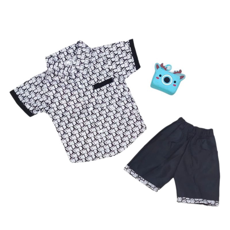 SETELAN KEMEJA ANAK DIOR UNTUK USIA 1-6TAHUN | BAJU KEMEJA ANAK MOTIF DIOR TERBARU
