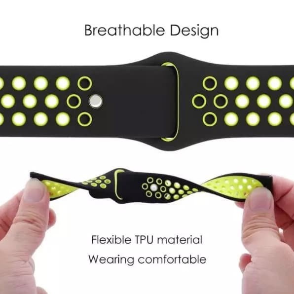 STRAP TALI JAM TANGAN - RUBBER SILIKON STYLE NIKE 20MM - FOR MI HUAMI GTS BIP STRAPWATCH WATCH
