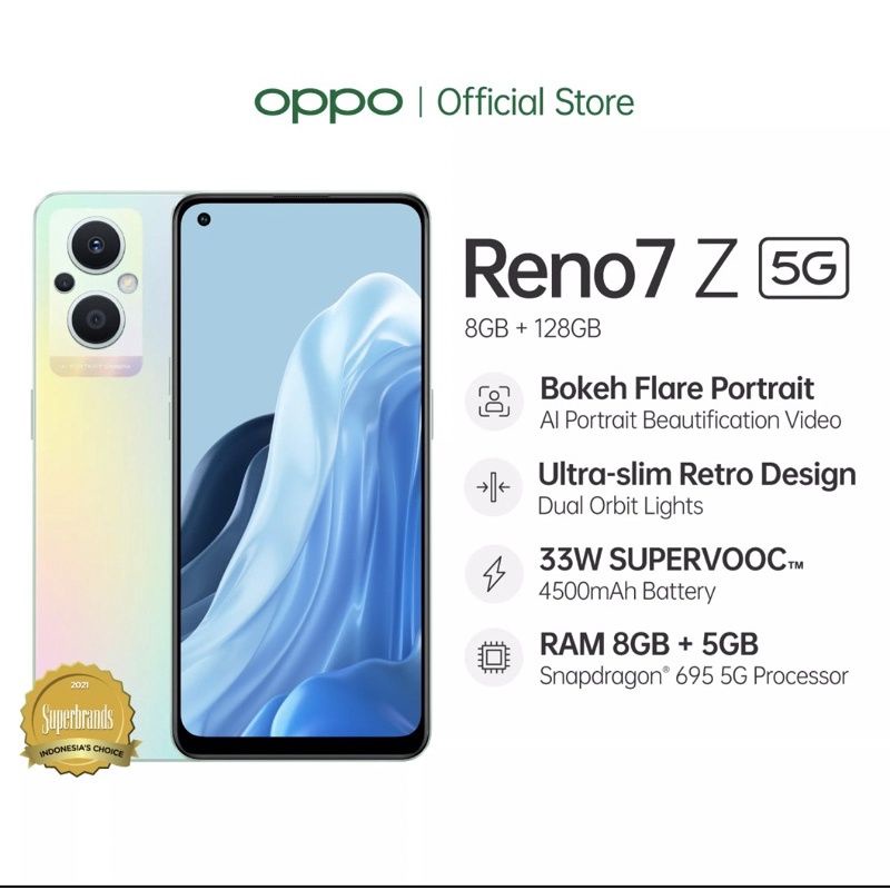 HP Oppo Reno 7z 5G Ram 13/128 Gb , dijamin Baru,Segel , Bergaransi Resmi dan Imei terdaftar kemenperin , Reno 7 z Ram 13 128 5G-3