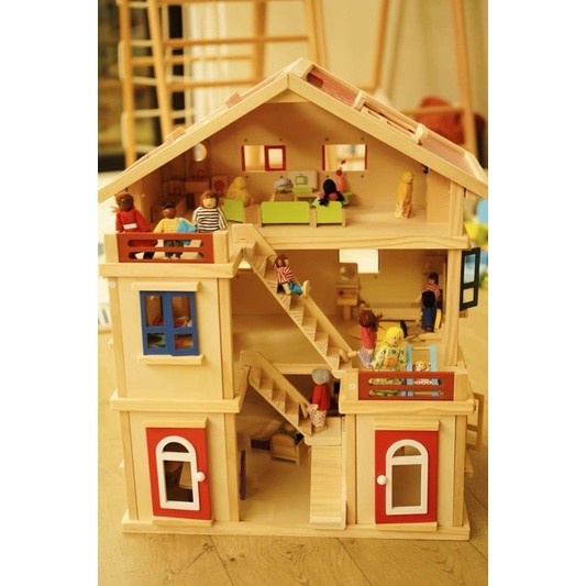 Rumah barbie kayu onshine wooden doll house role play rumah