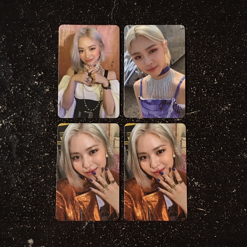 photocard ryujin not shy green, yellow, red version