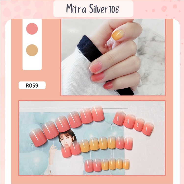 [MS108] KK 01 - Kuku Palsu set isi 24 Pcs Beserta Lem | Nail Art | Nail Care | kuku palsu impor murah