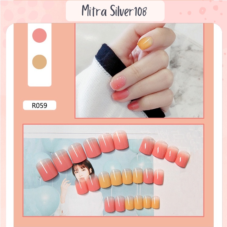 [MS108] KK 01 - Kuku Palsu set isi 24 Pcs Beserta Lem | Nail Art | Nail Care | kuku palsu impor murah