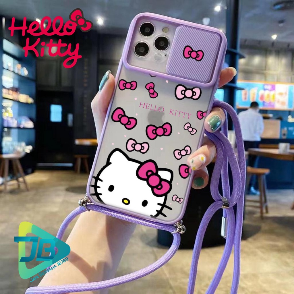 SOFTCASE SLINGCASE SLIDE PELINDUNG KAMERA HELLO KITTY SAMSUNG OPPO VIVO REALME IPHONE XIAOMI ALL TYPE JB4948