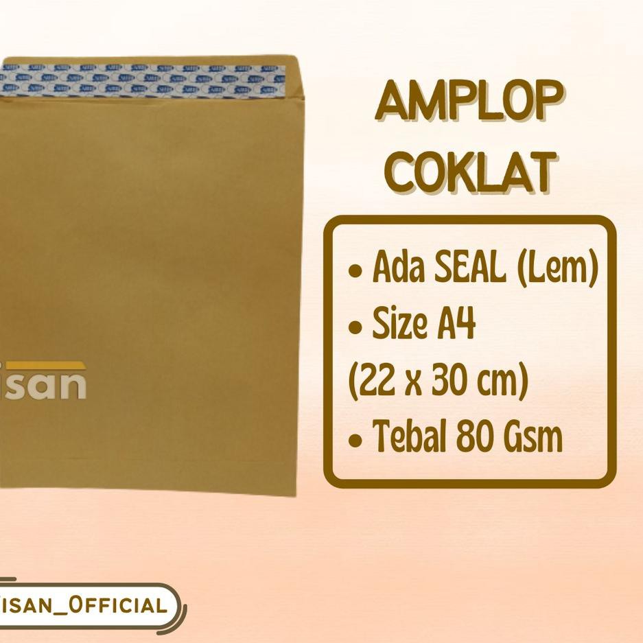 

じ 50 Pcs Amplop Coklat Polos A4 Seal Lem ☾