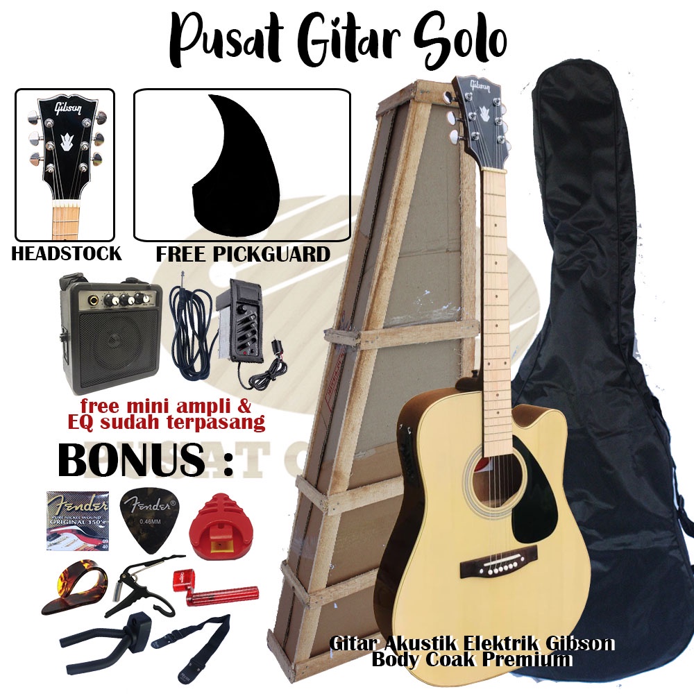 Gitar Akustik Gibson Double Run NECK UTUH Terbaru