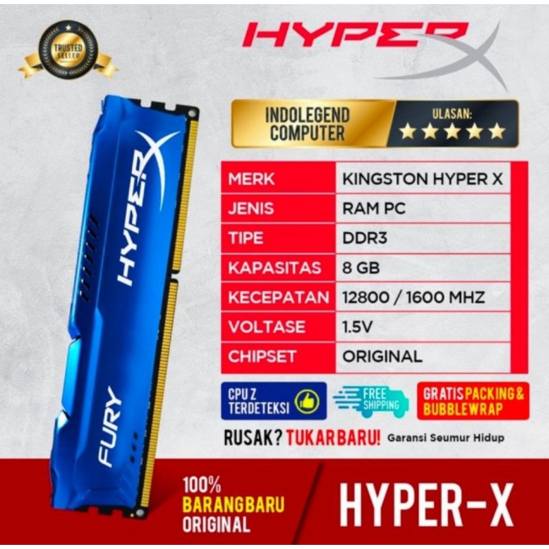 RAM HYPER X DDR3 8GB PC12800