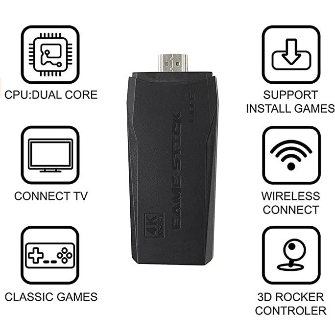 Game Stick 4K Game Console Wireless Gamepad HDMI TV Retro Video Game