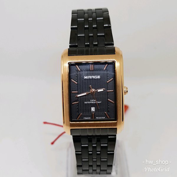 Jam Tangan Wanita Mirage Original 8578 Hitam Rosegold Garansi Resmi Water Resistant 3 ATM