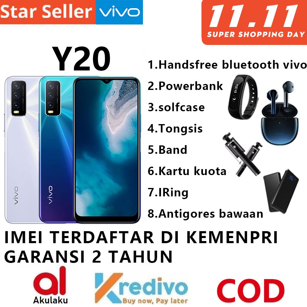 VIVO Y20 RAM 3GB/64GB Garansi Resmi 100% Original vivo y20 | Shopee