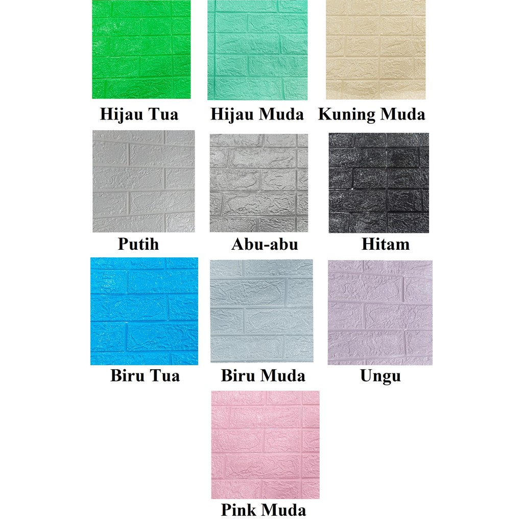 ⭐Bobastore⭐ R461 Wallpaper Dinding Foam 3D Motif Batu Bata / Walpaper Stiker Dinding Dekorasi Kamar-1