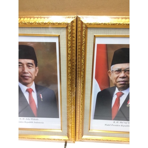 Frame bingkai presiden wakil motif linen