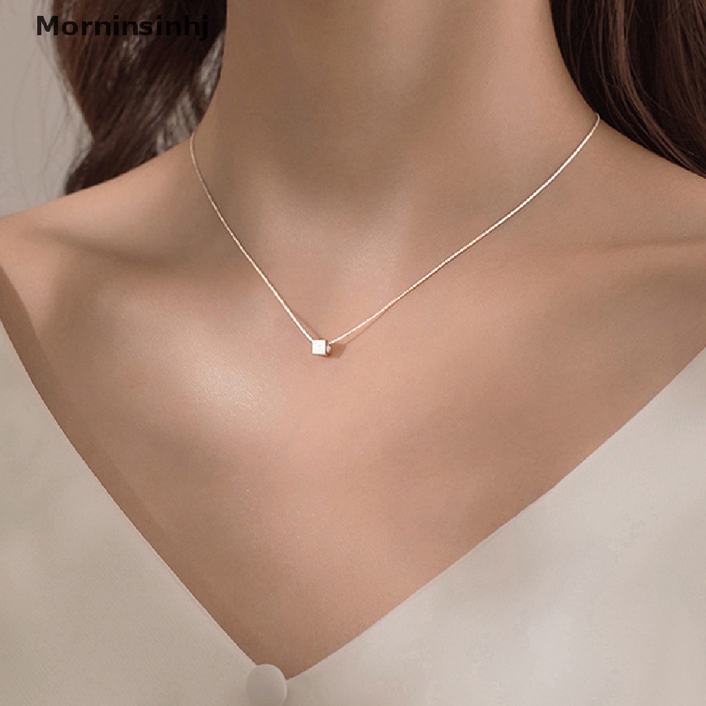 Mornin Kalung Geometris Persegi Kalung Sederhana Wanita Perhiasan Halus Lucu Aksesoris id