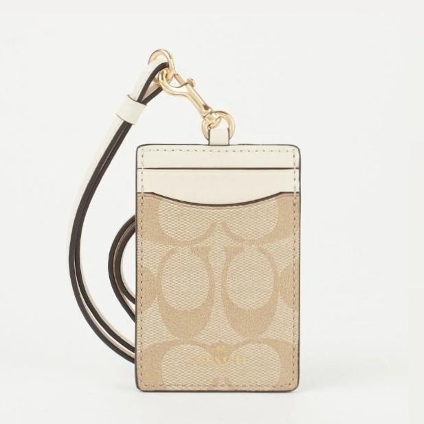 

COACH Id Lanyard In White Colorblock Signature Canvas 100% AUTHENTIC!