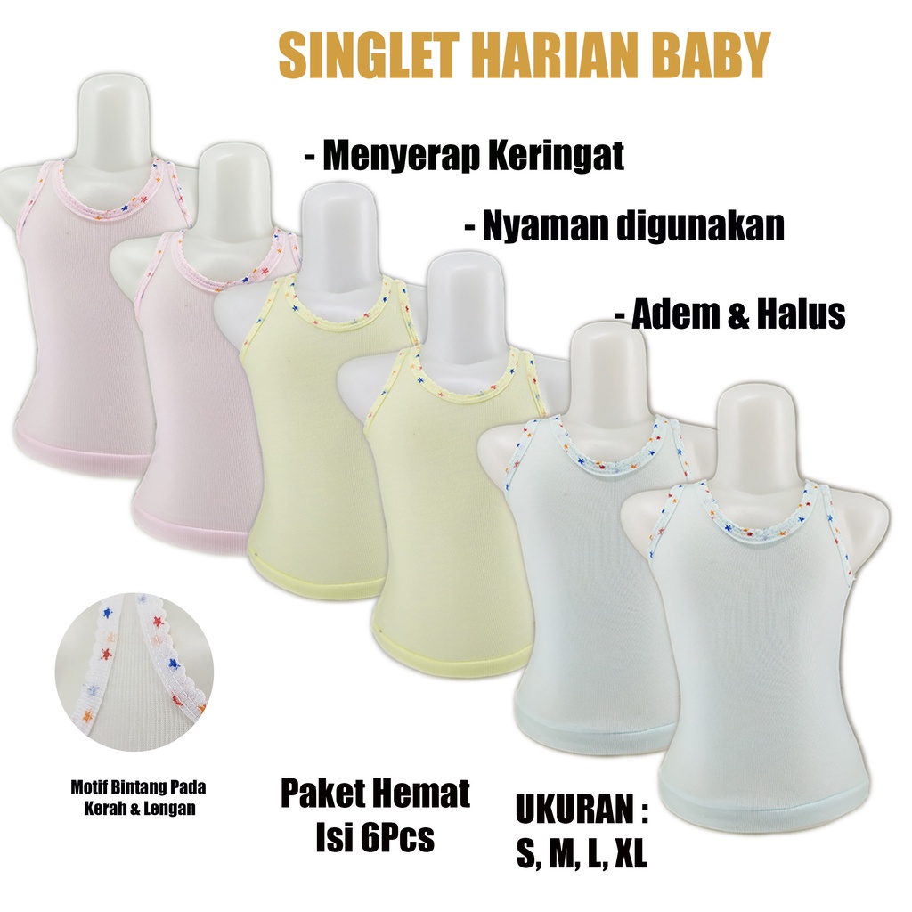 1Pcs Kaos Dalam Bayi Singlet Daishin Anak Newborn-1 2 3 tahun Baju Kutung Baby MURAH