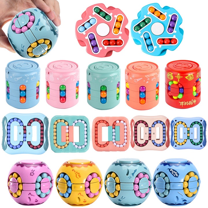 New Colorful Magic Cube Little Bean Rotating Spinner Creative Stress Relief Fidget Toy For Adults kids Educational Toys