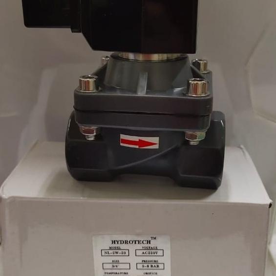 Selenoid Valve 1/2 Inch Nylon Merk Hydrotech 220V Nc