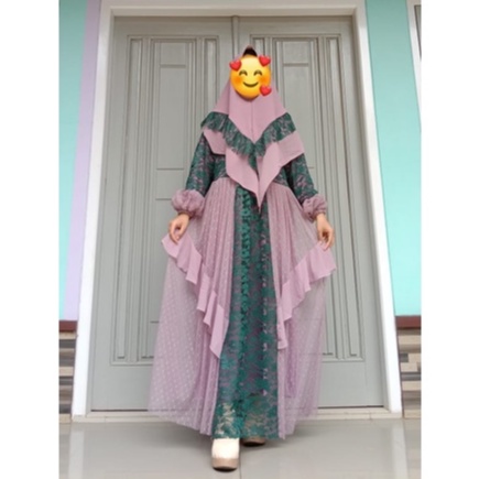GAMIS TILE DOT  DBROKAT SYARI thabita AYUMI  MAXMARA BRUKAT MEWAH PESTA GAUN MUSLIMAH baju