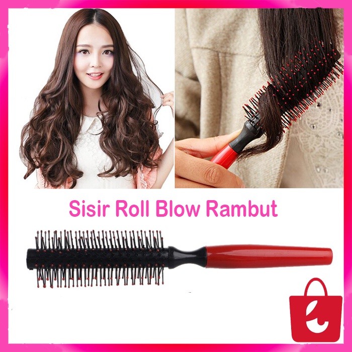 ✅ BISA COD Sisir Rambut Roll Blow Anti Kusut dan Rontok Pria Wanita Gagang Merah Sisir Pijat Kesehatan