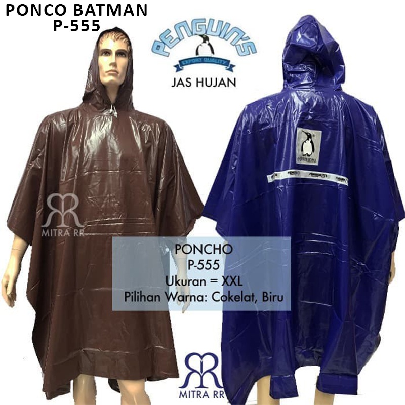 Jas Hujan Poncho Lengan Kelelawar Penguins Pinguin P-535 Ponco Motor