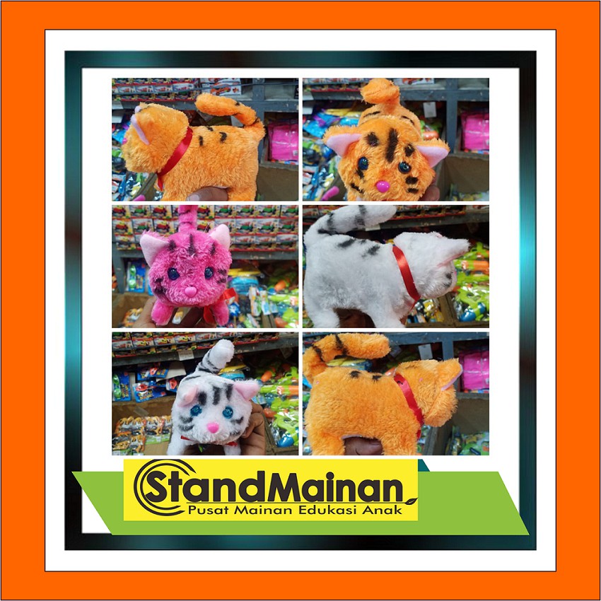 Mainan robot kucing bisa jalan dan bersuara meong2