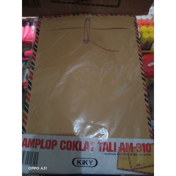 

KIKY amplop coklat type 310 airmail tali 125 gsm