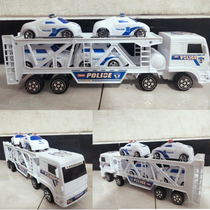 MOBIL TRUK KONTAINER POLISI / MAINAN TRUK TRANSPORT POLICE