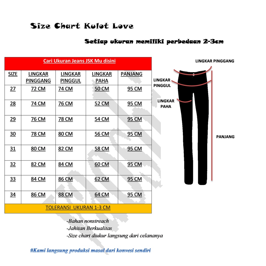 HIGHWAIST JEANS WANITA// KULOT LOVE RAWIS