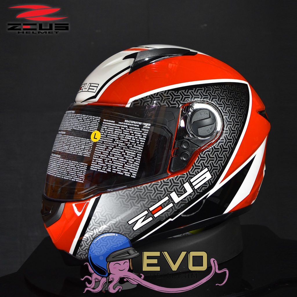 HELM ZEUS 811 AL51 RED ( FREE VISOR SMOKE ) ZEUS FULLFACE MOTIF TERBARU ZS811 ORIGINAL HELM ZEUS FULL FACE ZS-811 ( ONGKIR 2KG )