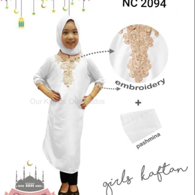 Baju muslim kaftam anak cewe import