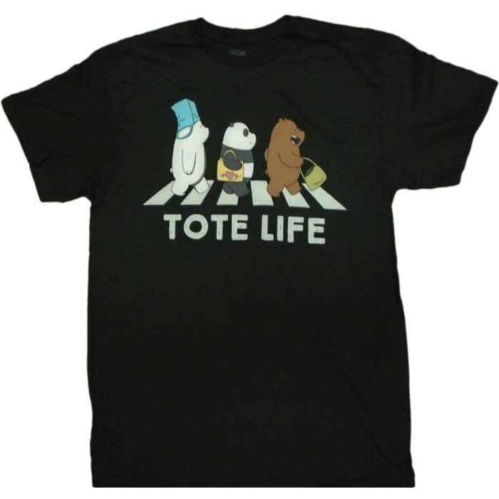 BAJU - KAOS WE BARE BEAR TOTE LIFE ABBEY ROAD - TSHIRT WE BARE BEAR