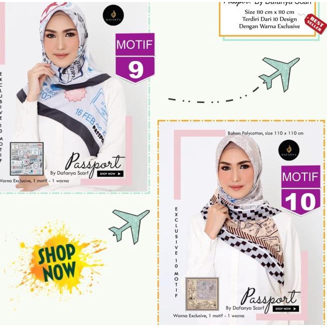 Jilbab Segi Empat Passport by Dafanya Scarf - Hijab Kerudung Original