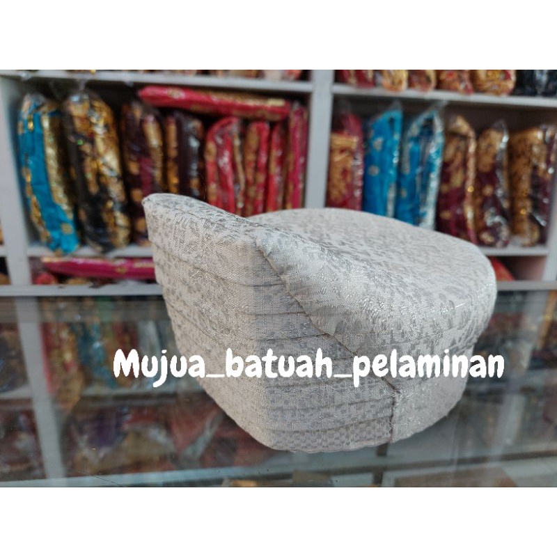 Saluak Topi Pengantin Laki laki Songket Padang Asli (Silver)