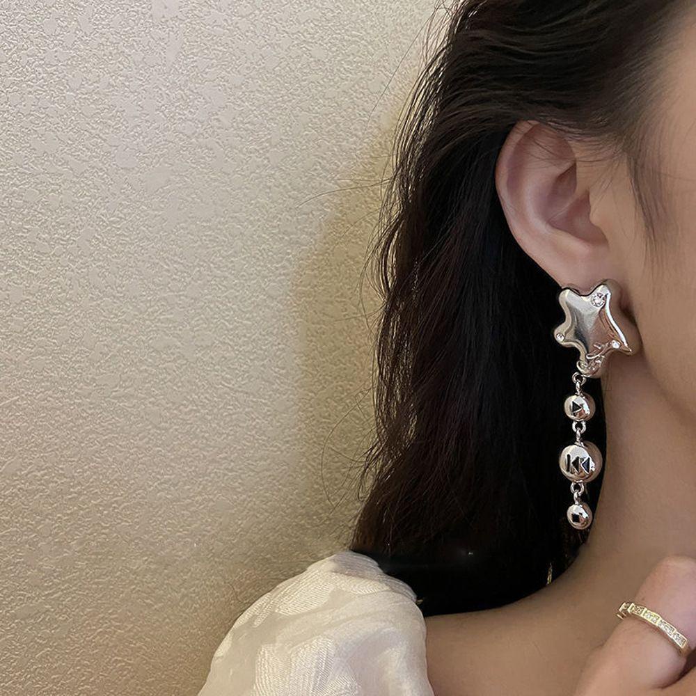 NEEDWAY Anting Menjuntai Musim Panas Sederhana Elegan Panjang Berlebihan Peri Gaya Korea Ear Drop