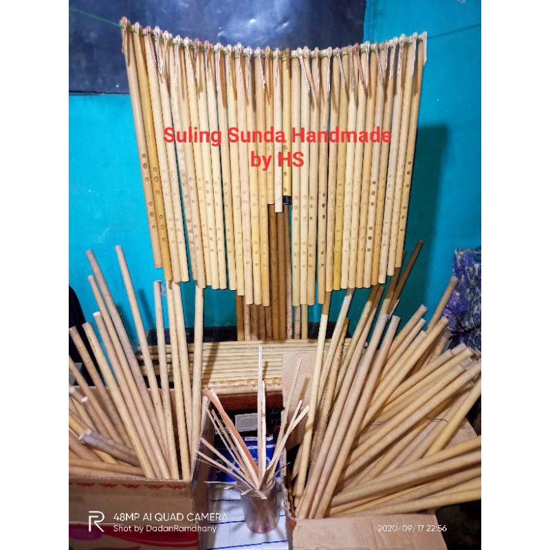 Suling Bambu/ Seruling Sunda Pentatonis, lubang 4 & lubang 6, menerima suling costume berbagai ukura