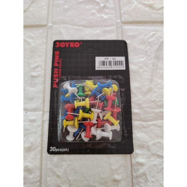 

1kotak = 30 buah!! Push pin/jarum tekan/jarum mading/tusuk mading