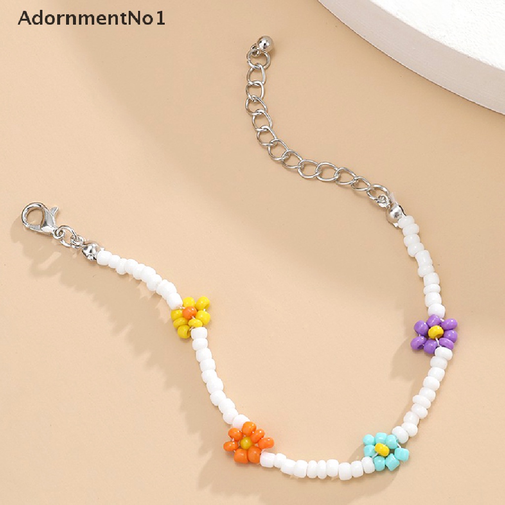 (AdornmentNo1) Gelang Bangle Manik Bunga Aster Handmade Gaya Boho Untuk Wanita