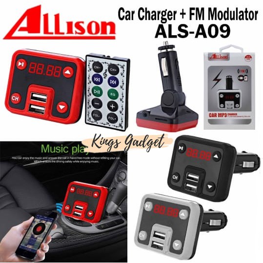 FM MODULATOR 3 in 1 SAVER MP3 PLAYER ALLISON ALS-A09