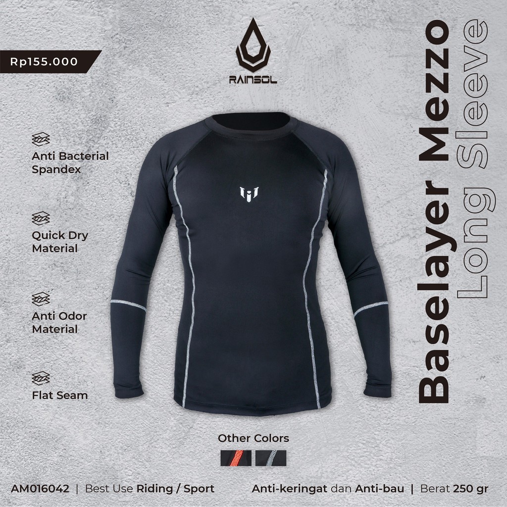 Baselayer Mezzo Long Sleeve | Baselayer Pengendara Motor | Kaos Pria