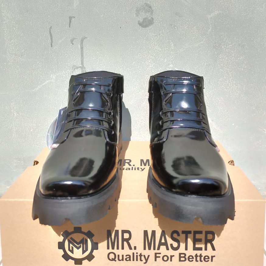 Sepatu Pdh Kilap Glossy Dan Dop Semir Kulit Sapi Asli Merk MR MASTER Sepatu Pdh Dinas Kantor Untuk Tni Polri Security Satpam