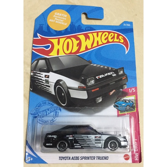hotwheels hot wheels toyota ae86 sprinter trueno hitam
