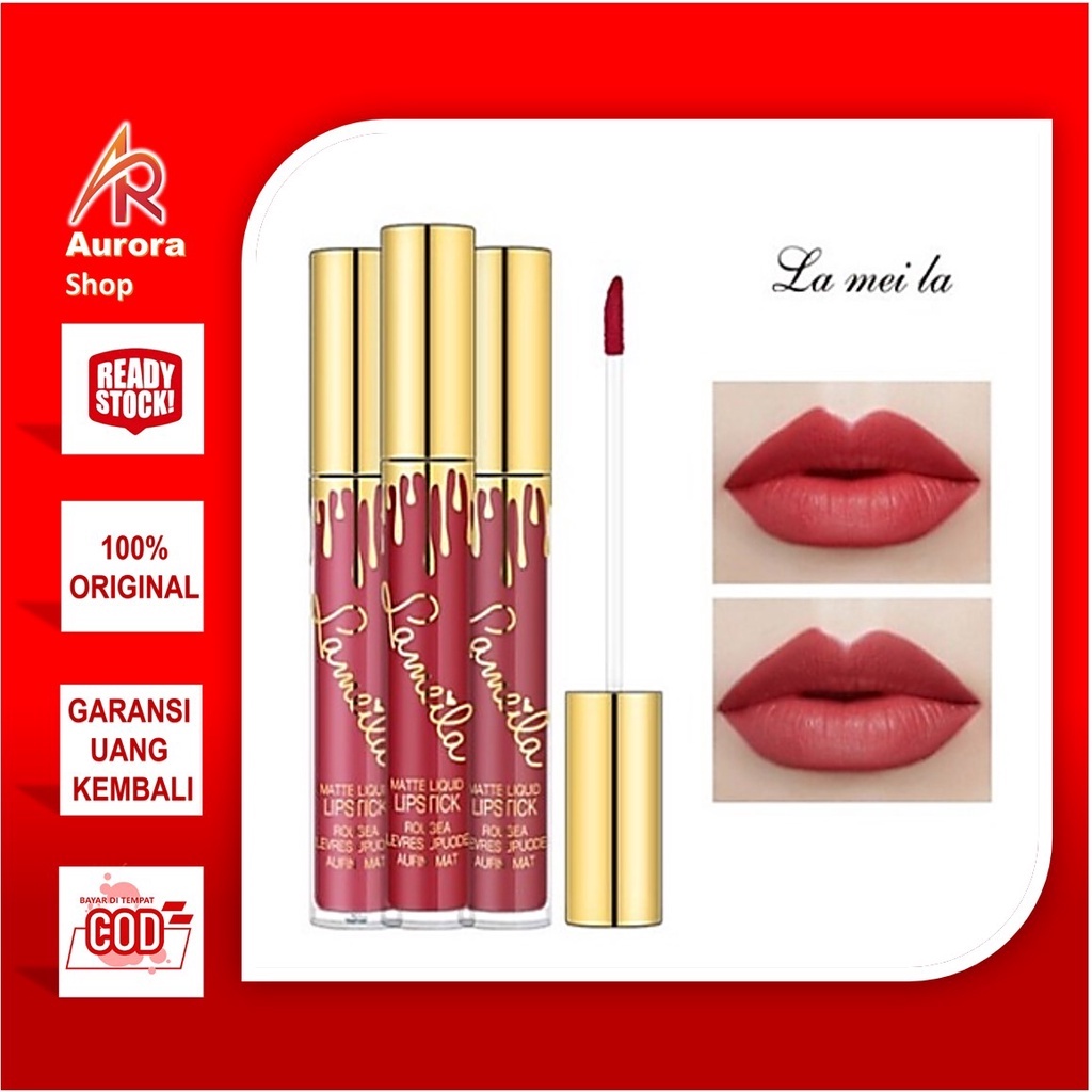 LAMEILA Lipstick Cair 6 Warna Matte Tahan Lama Lip Gloss 763