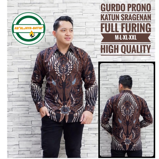 BATIK GURDO PRONO FULL FURING KATUN HALUS SRAGENAN SIZE M-XXL ASLI SOLO