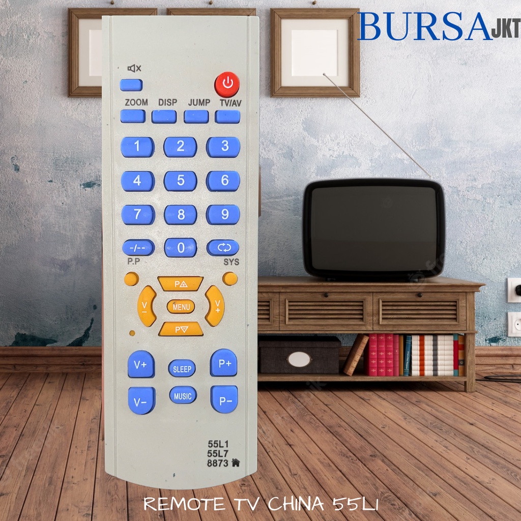 REMOTE TV 55L1 TABUNG CRT MULTI CHINA 55L1 / 8873 / 5BB1PENGGANTI MESIN CHINA TV