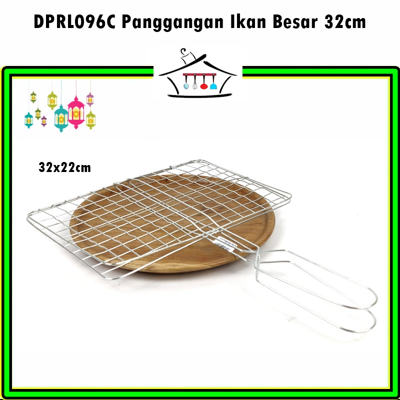 Panggangan Ikan/Alat BBQ/Pemanggang Stainless Kecil 26cm/Besar 32cm