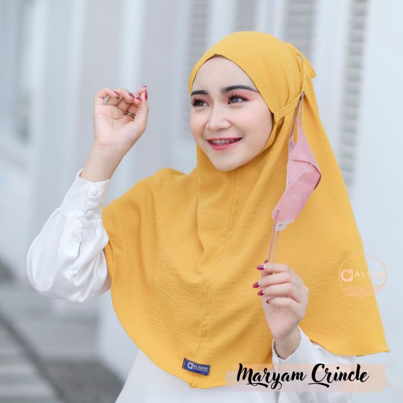 Jilbab Khimar Bergo Maryam Crincle Ori Alsha