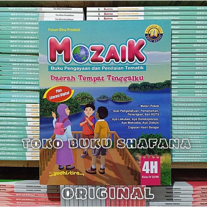 Paket 4 Buku Mozaik 4F 4G 4H 4I Yudhistira Kelas 4 SD K13 Revisi - Pengayaan &amp; Penilaian Tematik